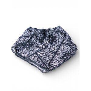 Paisley Shorts Womens Small Black Boho Tassel Fringe Hot Pants Lounge Casual